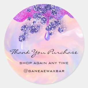 Thank You For Your Purchase Boutique Modern Pink Classic Round Sticker