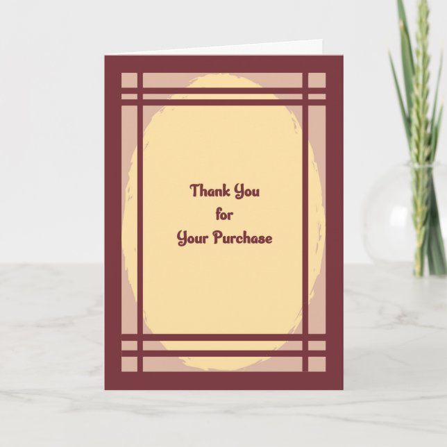 Thank you for your Purchase Card (Front)