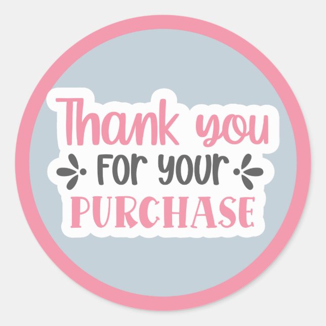 Thank You For Your Purchase Classic Round Sticker (Front)
