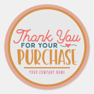 Thank You for Your Purchase Custom Business Classic Round Sticker