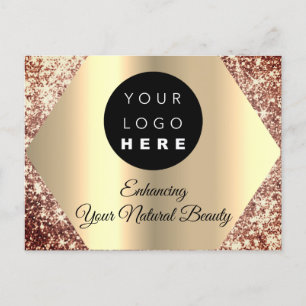 Thank you for your purchase Gold glitter Postcard