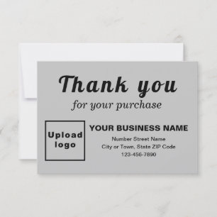 Thank You For Your Purchase Grey Flat Card