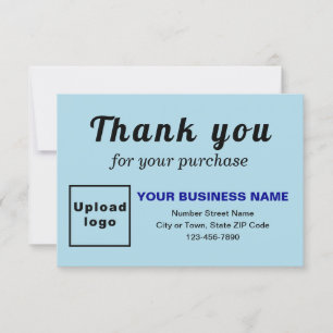 Thank You For Your Purchase Light Blue Flat Card