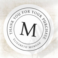 Thank You For Your Purchase Modern Monogram