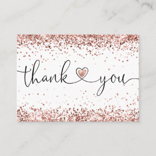 thank you for your purchase modern script heart business card