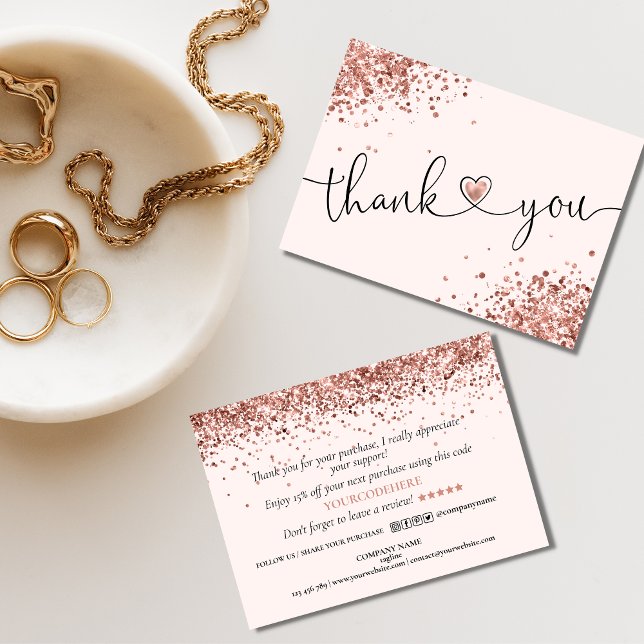 thank you for your purchase modern script heart business card (Creator Uploaded)