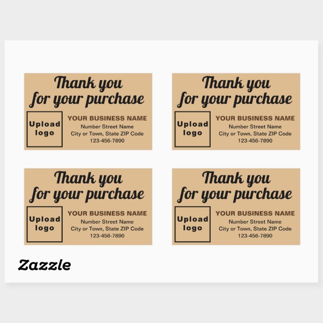 Thank You For Your Purchase on Light Brown Rectangular Sticker (Sheet)