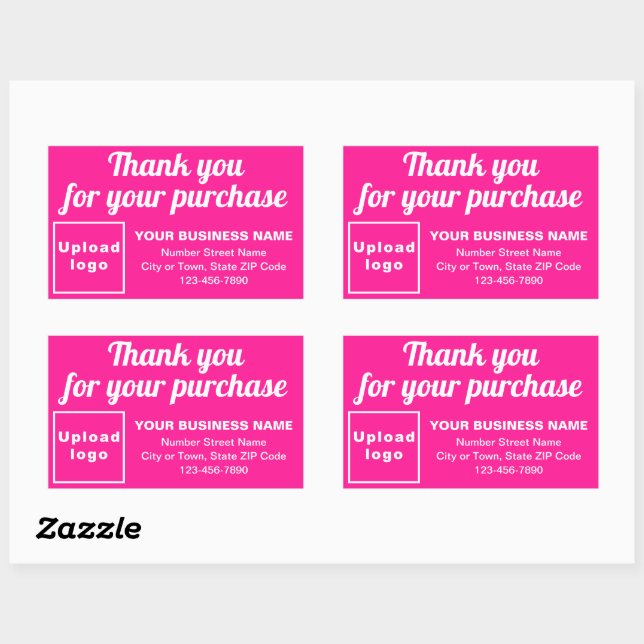 Thank You For Your Purchase on Pink Rectangular Sticker (Sheet)
