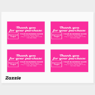 Thank You For Your Purchase on Pink Rectangular Sticker