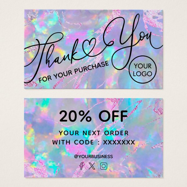 thank you for your purchase opal background (Front & Back)