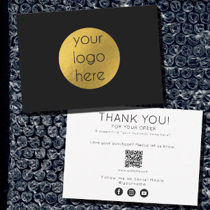 Thank You For Your Purchase Order Business Black  Card