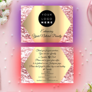 Thank You For Your Purchase Pink Gold Logo Business Card