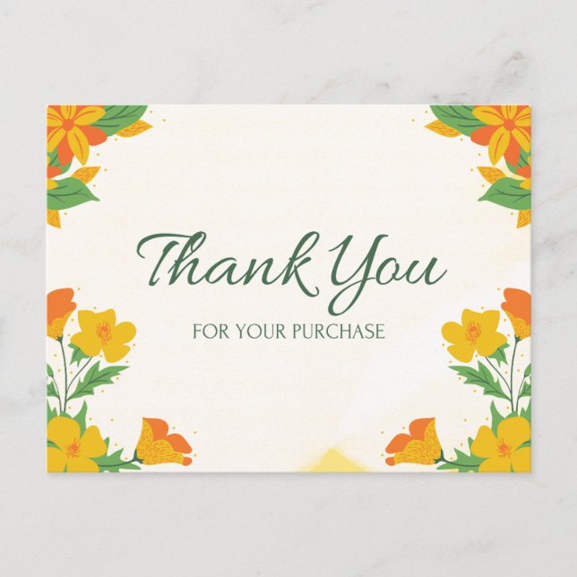 Thank you for your purchase  postcard (Front)