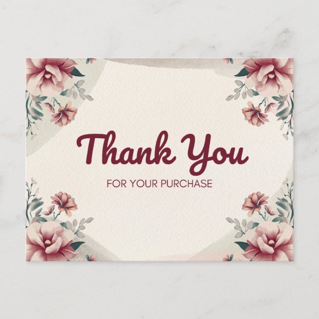 Thank you for your purchase  postcard (Front)