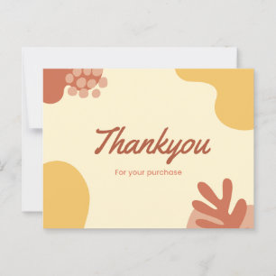 Thank you for your purchase postcard