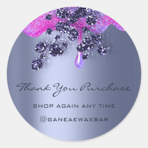 Thank You For Your Purchase Retail Boutique Blue Classic Round Sticker