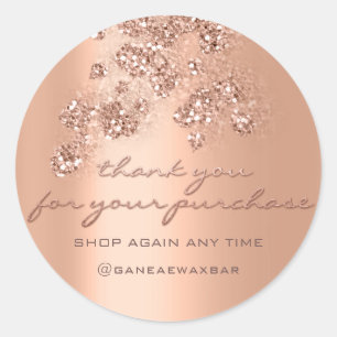 Thank You For Your Purchase Retail Boutique Glam Classic Round Sticker