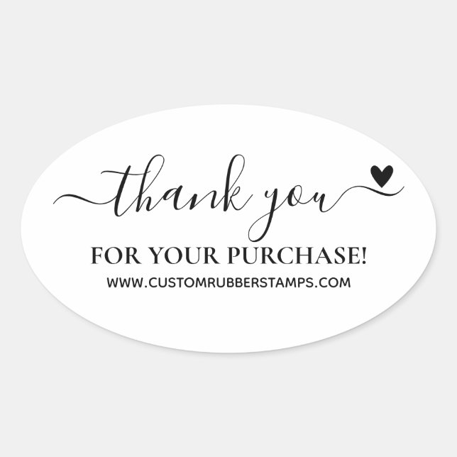 Thank You For Your Purchase | Small Business Oval Sticker (Front)