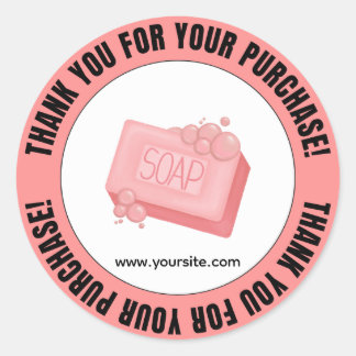 Thank You for Your Purchase Soap Classic Round Sticker