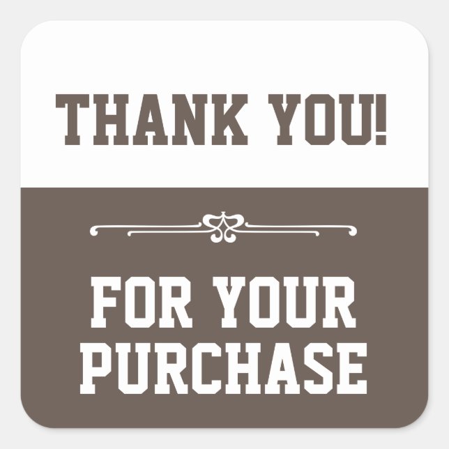 Thank you for your purchase square sticker (Front)