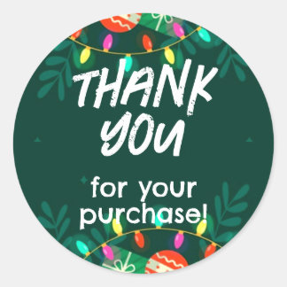Thank You for Your Purchase Sticker Christmas