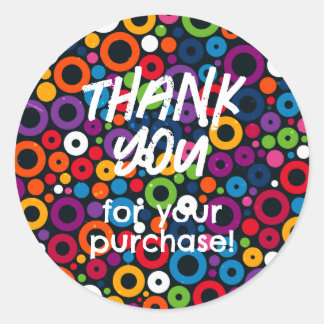 Thank You for Your Purchase Sticker Colour Circles