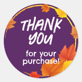 Thank You for Your Purchase Sticker Purple Fall