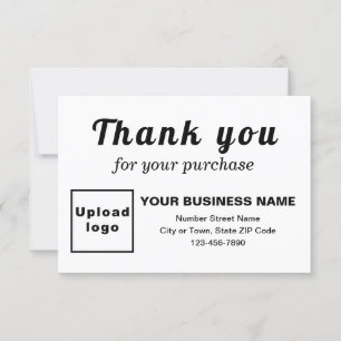 Thank You For Your Purchase White Flat Card