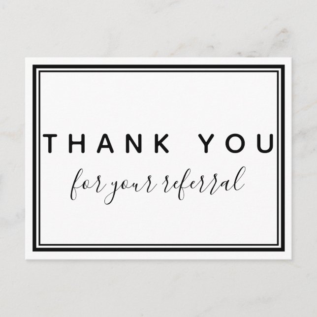 Thank you for your referral, Chiropractic Postcard (Front)