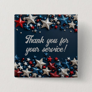 Thank you for your service 15 cm square badge
