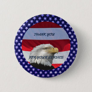 THANK YOU FOR YOUR SERVICE 6 CM ROUND BADGE