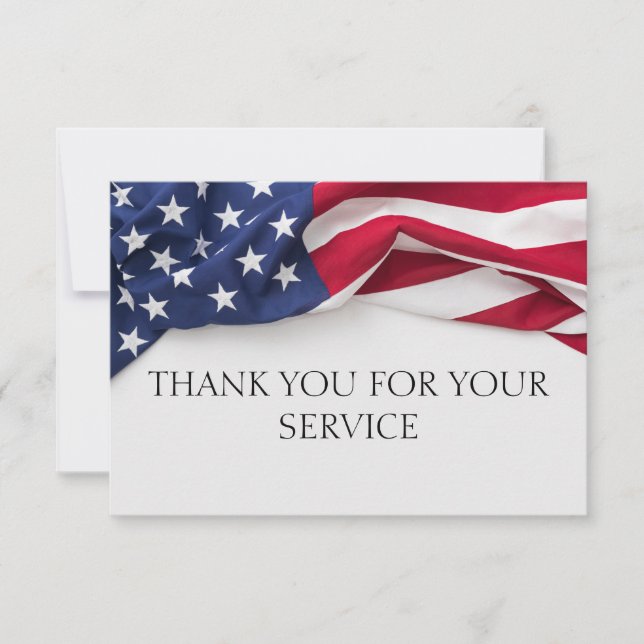 THANK YOU for your service American Flag Cards (Front)
