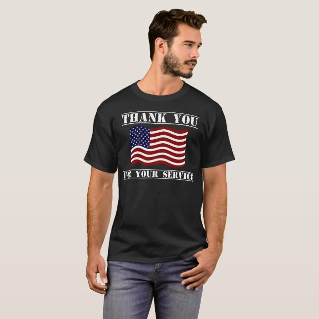 Thank You For Your Service American Flag Shirt (Front Full)