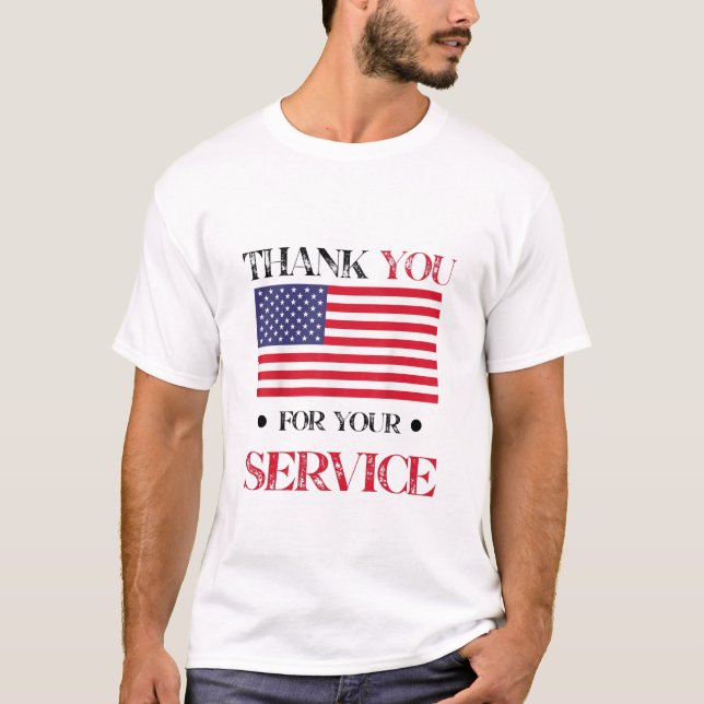 Thank You For Your Service American Flag T-Shirt (Front)