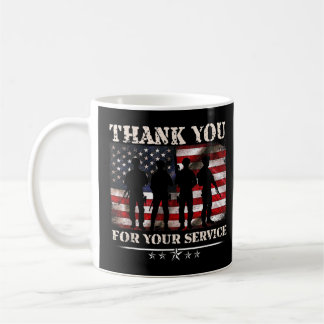 Thank You For Your Service American Flag Veterans  Coffee Mug