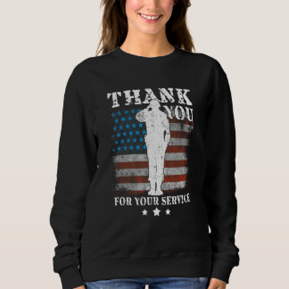 Thank You For Your Service American Flag Veterans Sweatshirt