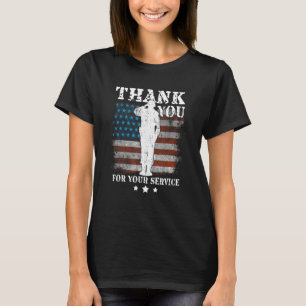 Thank You For Your Service American Flag Veterans  T-Shirt