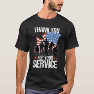 Thank You For Your Service American Flag Veterans T-Shirt