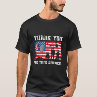Thank You For Your Service American Flag Veterans T-Shirt