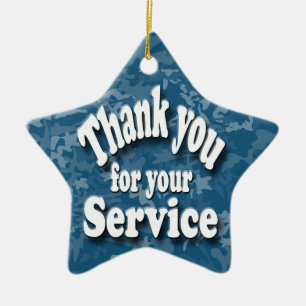 "thank you for your service ceramic ornament