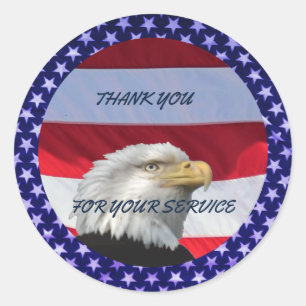 THANK YOU FOR YOUR SERVICE CLASSIC ROUND STICKER