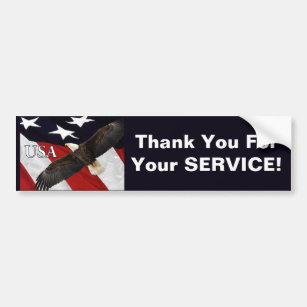 Thank You For Your Service Eagle Bumper Sticker