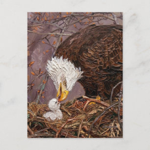 Thank You for Your Service Eagle Painterly Postcard
