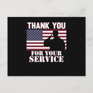 Thank You For Your Service Happy Veterans Day Announcement Postcard