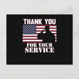 Thank You For Your Service Happy Veterans Day Invitation Postcard