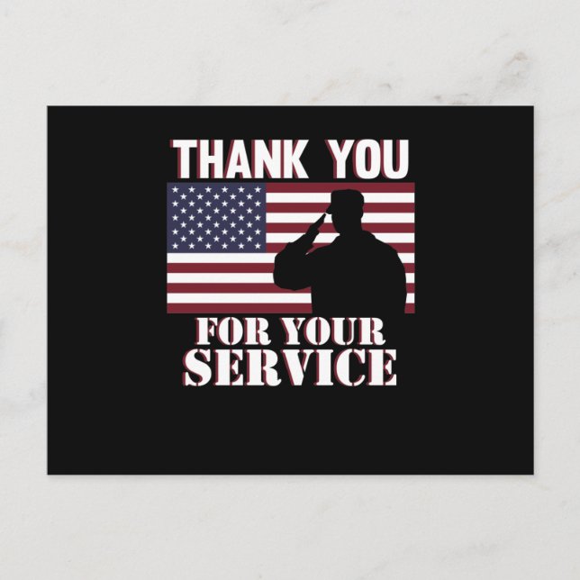 Thank You For Your Service Happy Veterans Day Invitation Postcard (Front)