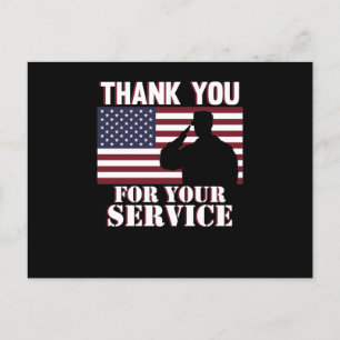 Thank You For Your Service Happy Veterans Day Postcard