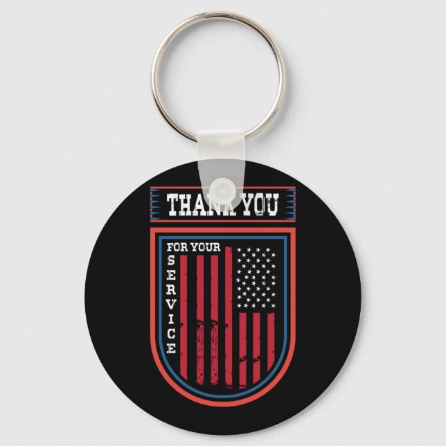 Thank You For Your Service Key Ring (Front)