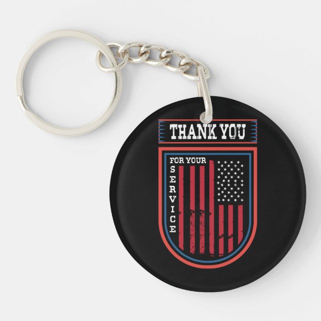 Thank You For Your Service Key Ring (Front)