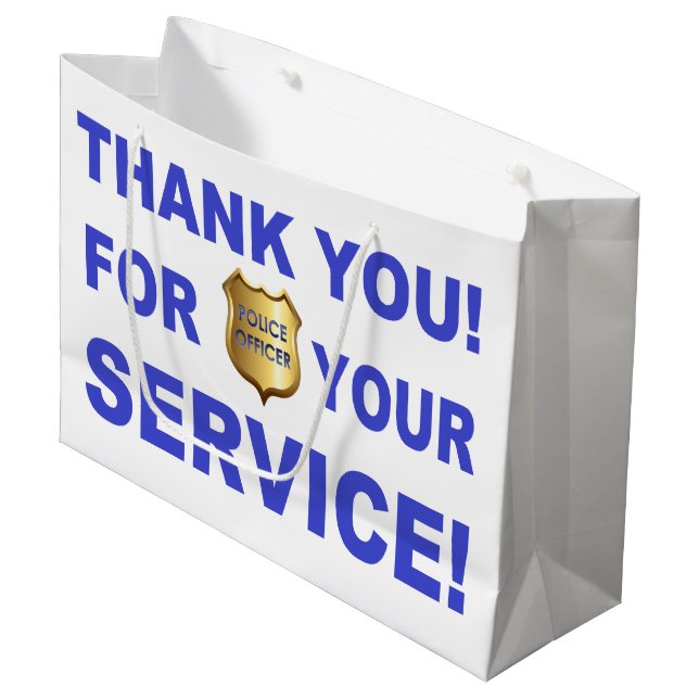 Thank You For Your Service Large Gift Bag (Front Angled)